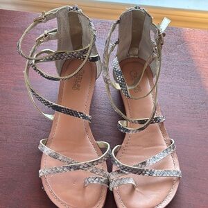 Carlos Snake Print Strappy Sandals